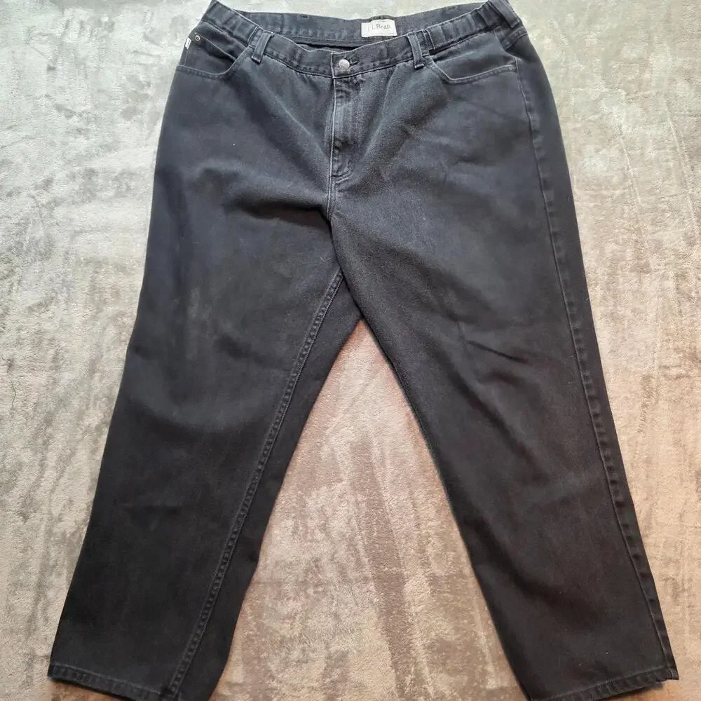 L.L. Bean Jeans Mens 42x30 Gray Comfort Waist Regular Fit Straight Leg Denim